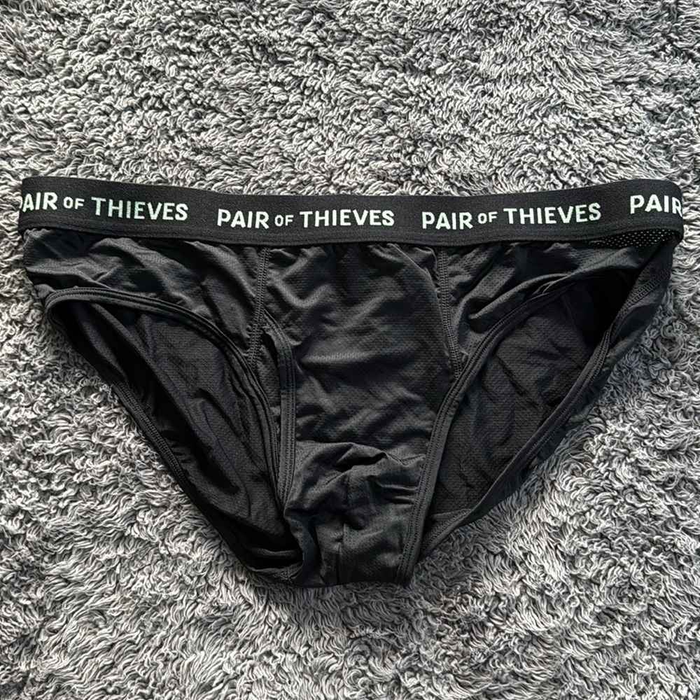 Black (light green) Pair of Thieves Briefs - XL